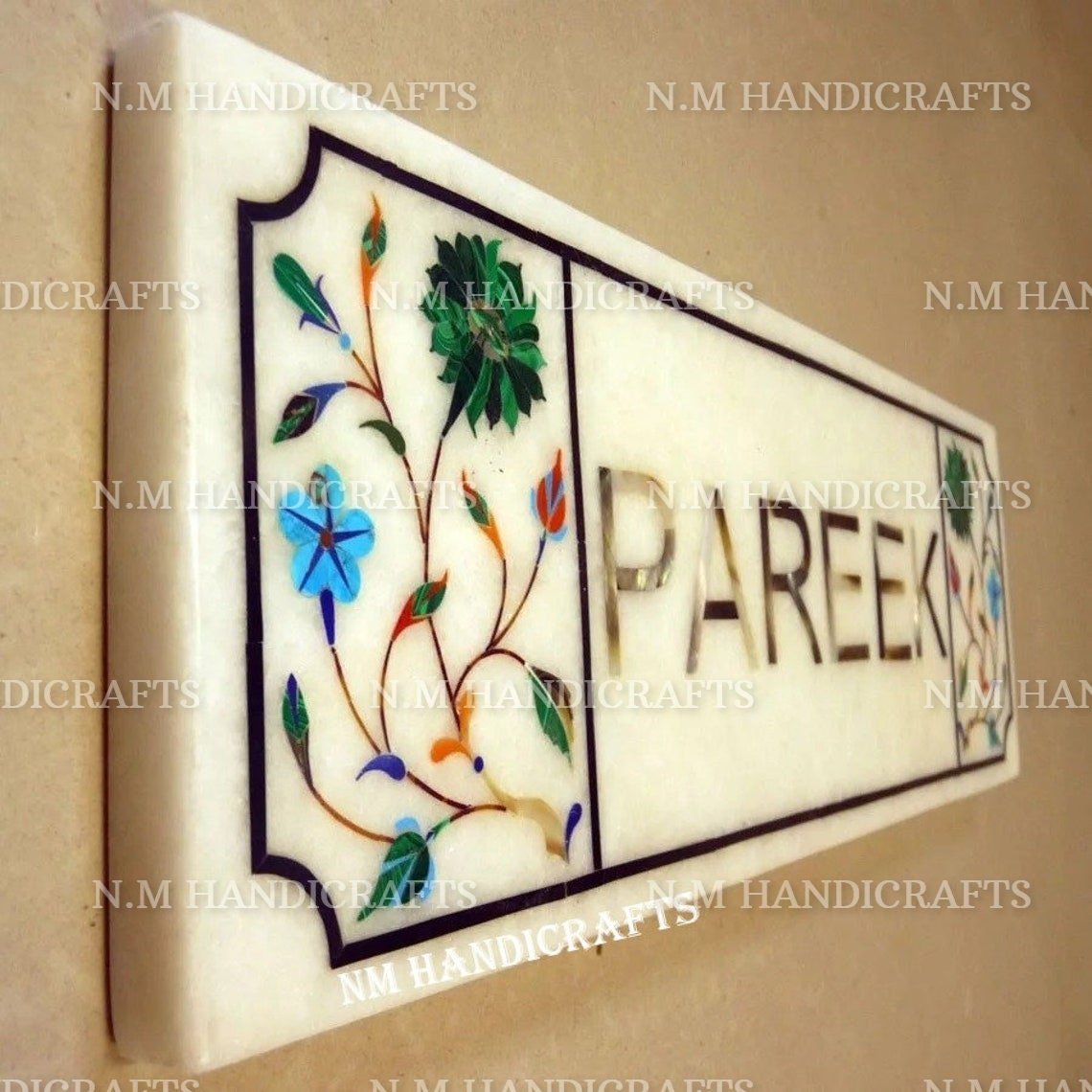 Decorative Marble Name Plate, Personalized Wall Hanging Name Plate